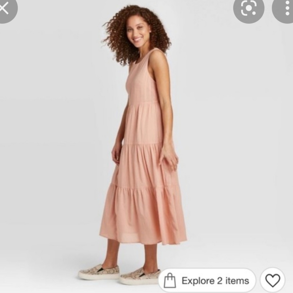 A New Day Sleeveless Tiered Midi Dress